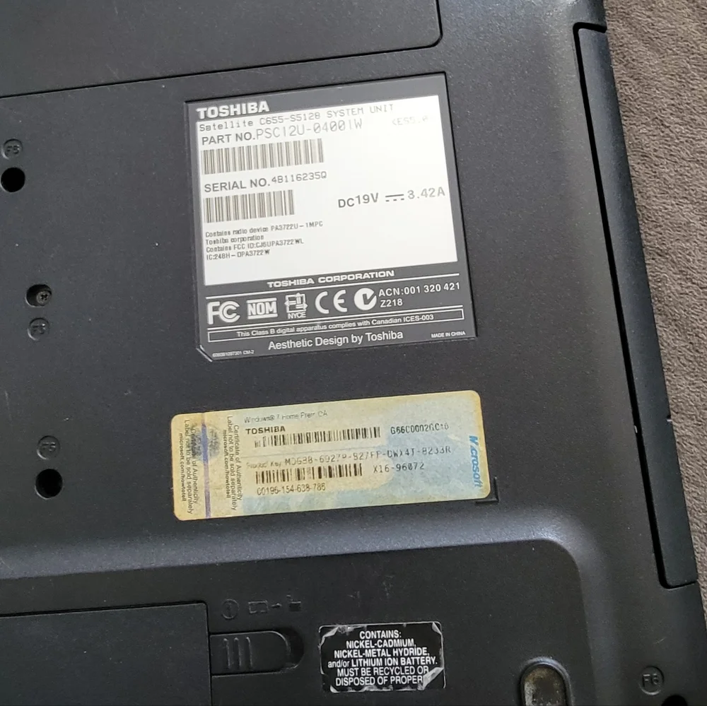 Toshiba parts only